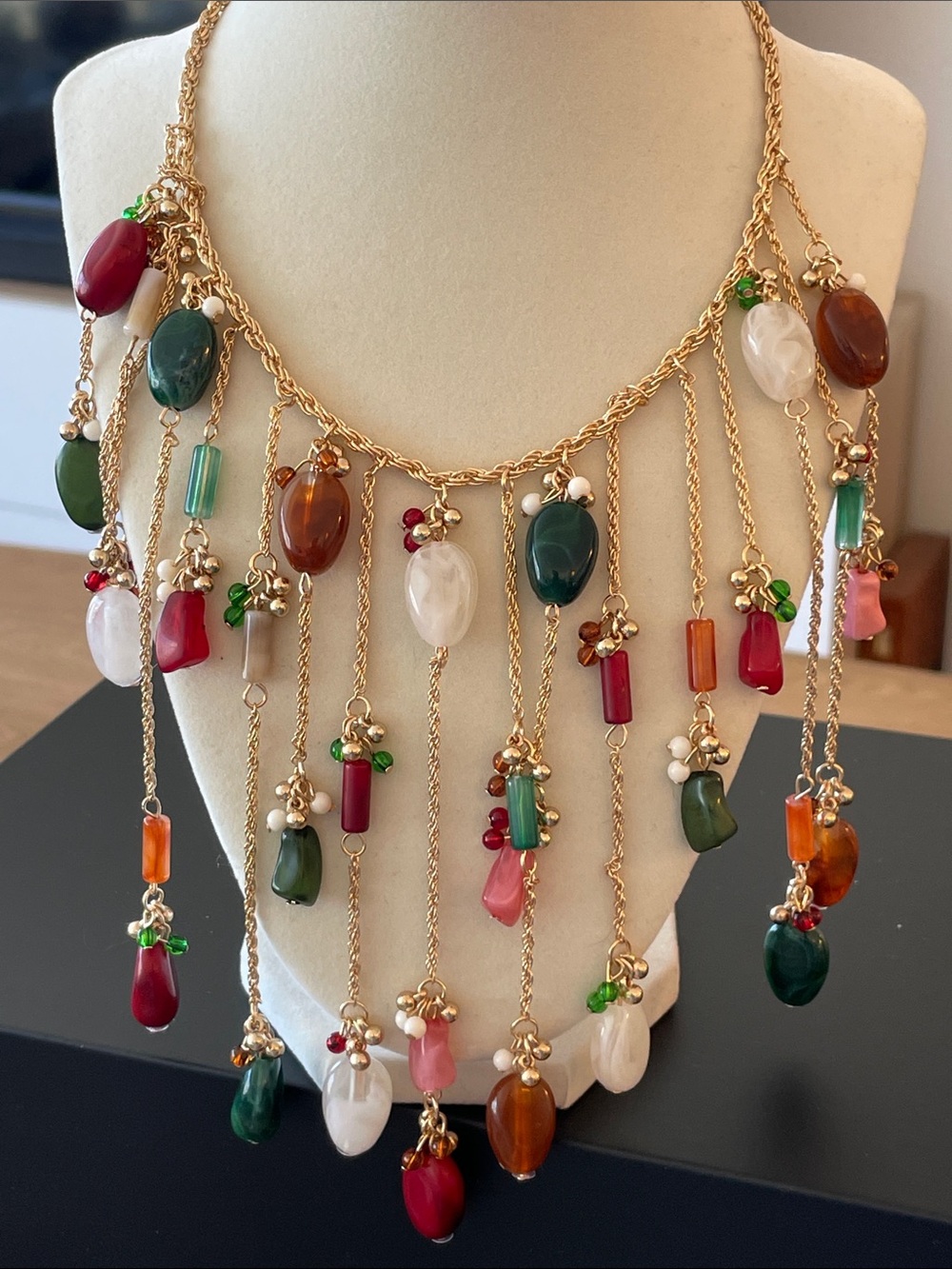 Zara Colorful Charm Necklace Campy Statement Summer Resort Vacation Jewelry Bold